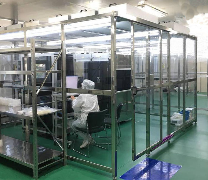 風淋室、傳遞窗、潔凈棚、潔凈工作臺搭配效果圖